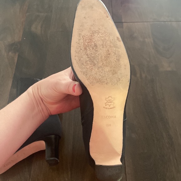 Black Brighton leather boots size 8 Tacoma silver Brighton heart cottagecore - Picture 15 of 17